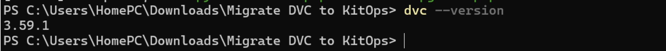 DVC version verification