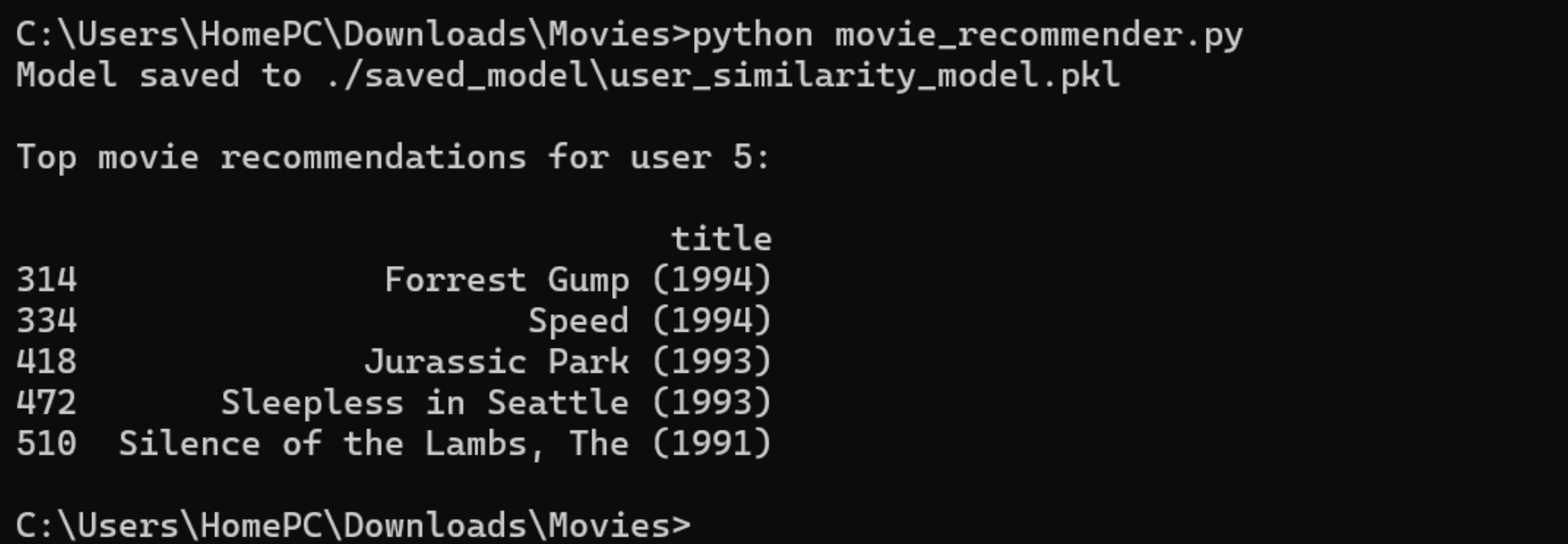 Running your model recomendation