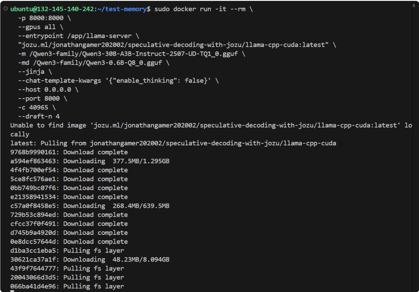 RIC container startup logs showing GPU detection